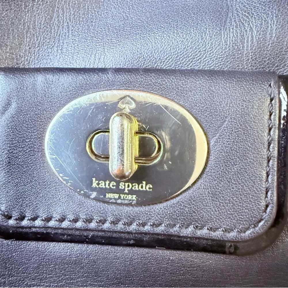 Kate Spade Hampton Road Theresa Black Leather Medium Satchel Bag Black Women's - Picture 10 of 11